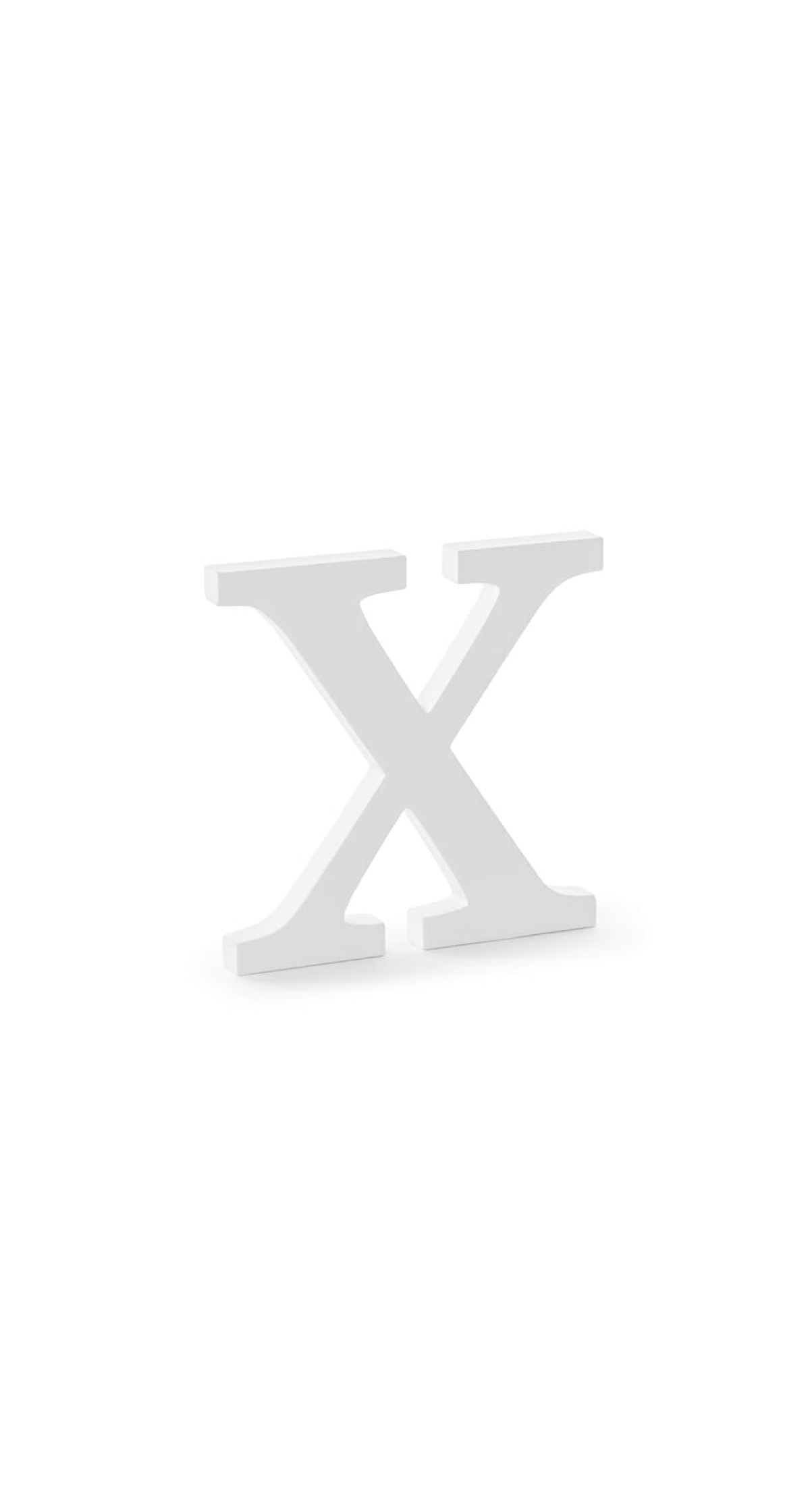 Wooden Letter X, White, 19.5x19cm