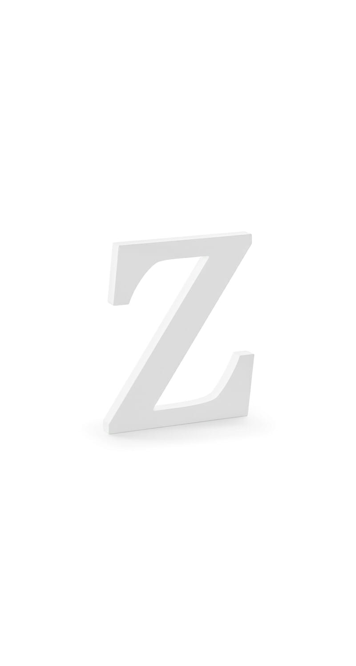 Wooden Letter Z, White, 17x20cm
