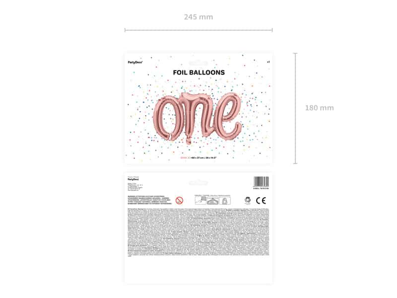 Foil Balloon One, 66x37cm, Rose Gold