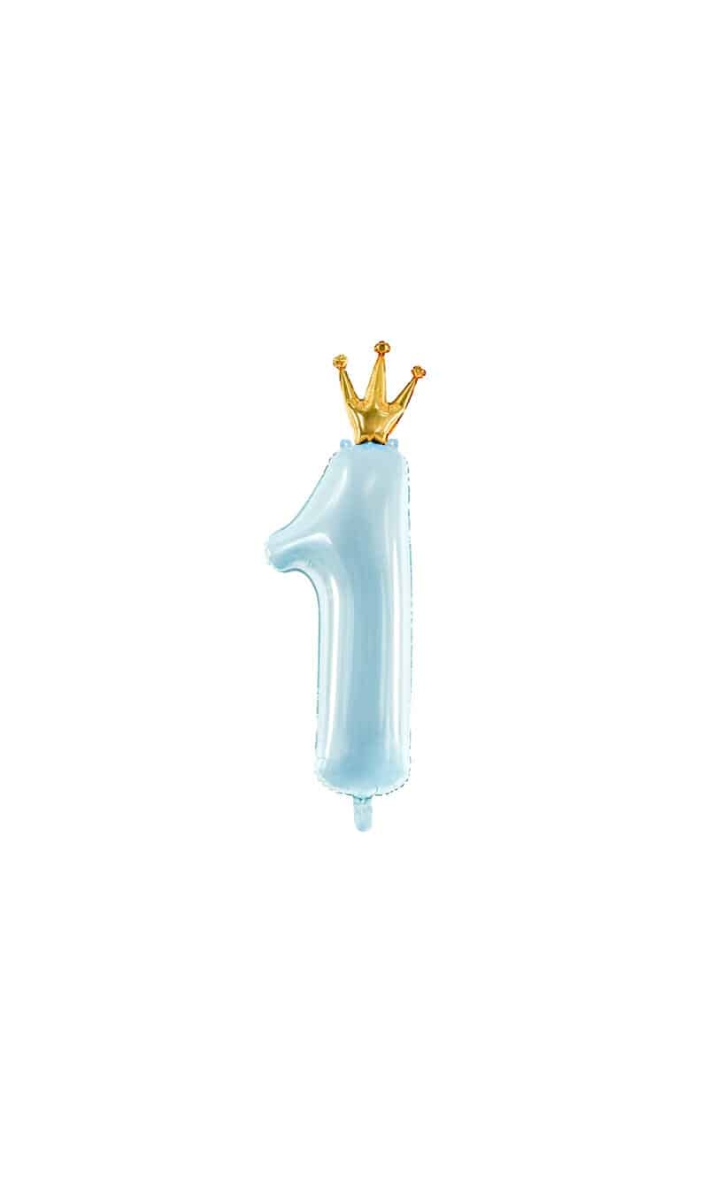 Foil Balloon Number ''1'', 37x100 cm, Sky-Blue
