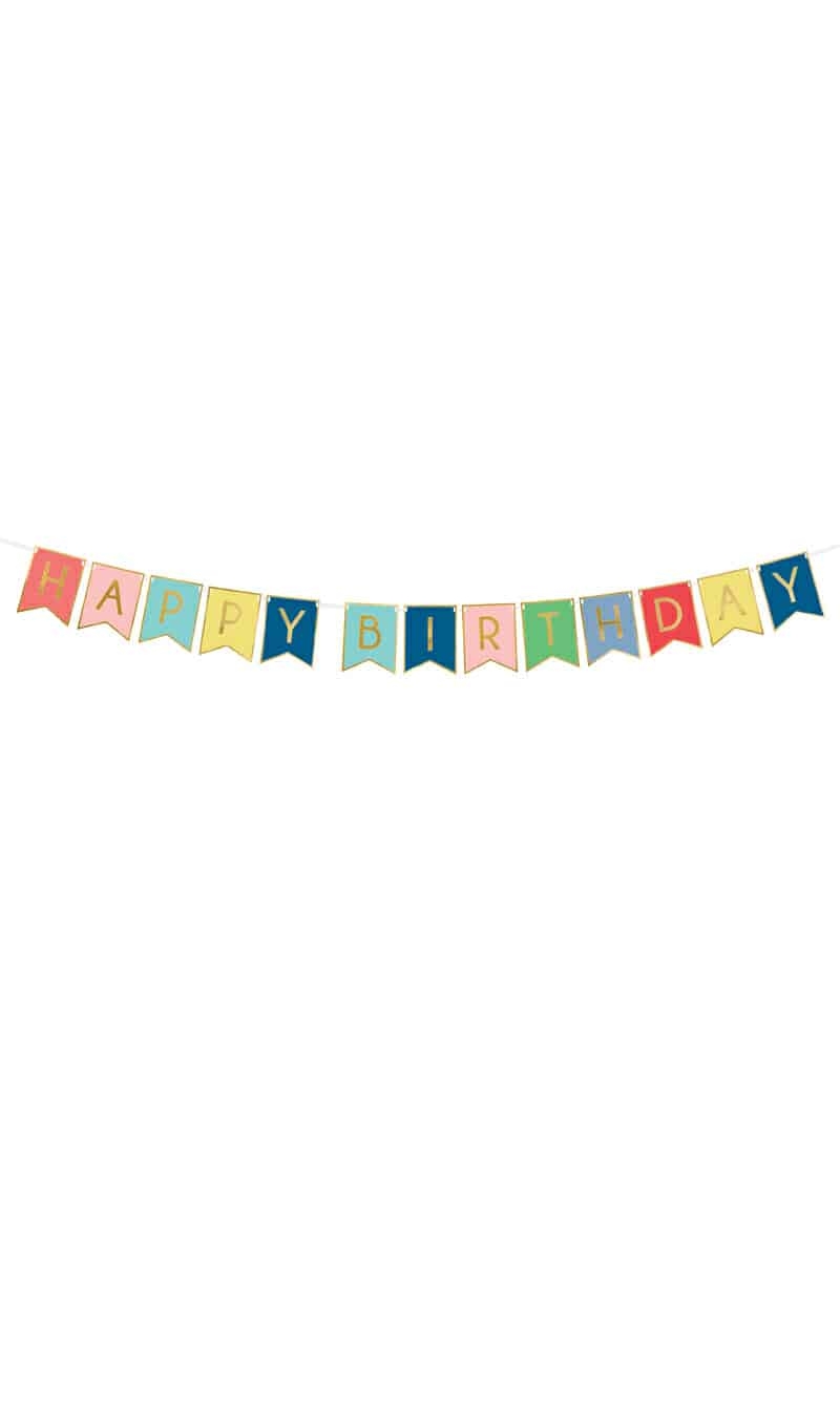 Banner Happy Birthday, Mix, 15 x 175 cm