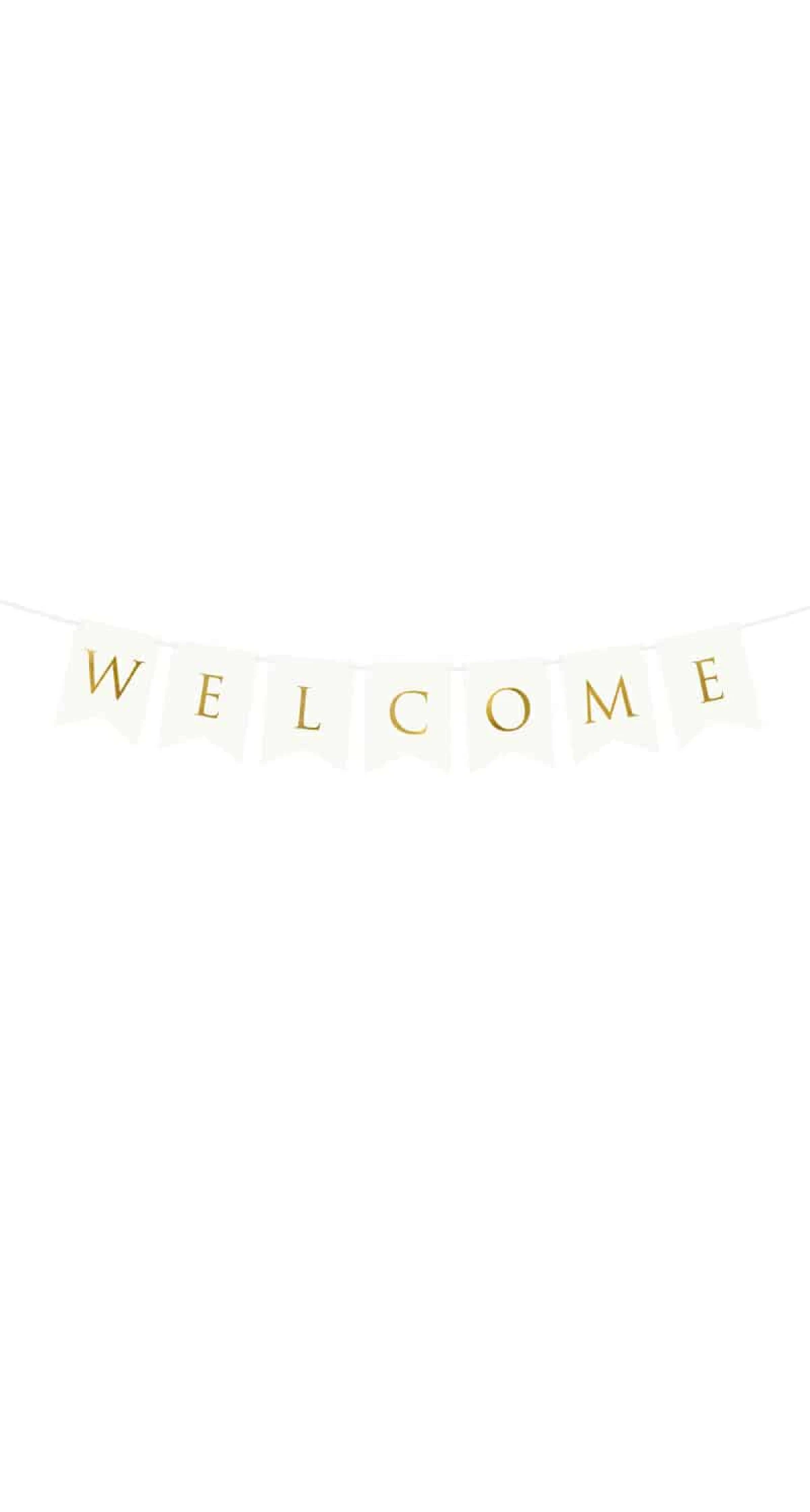 Banner Welcome, White, 15 x 95 cm