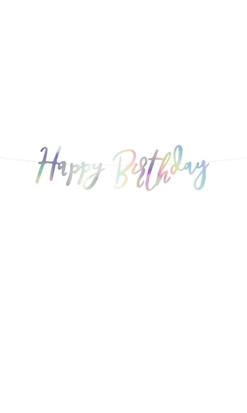 Banner Happy Birthday, Iridescent, 16.5x62cm