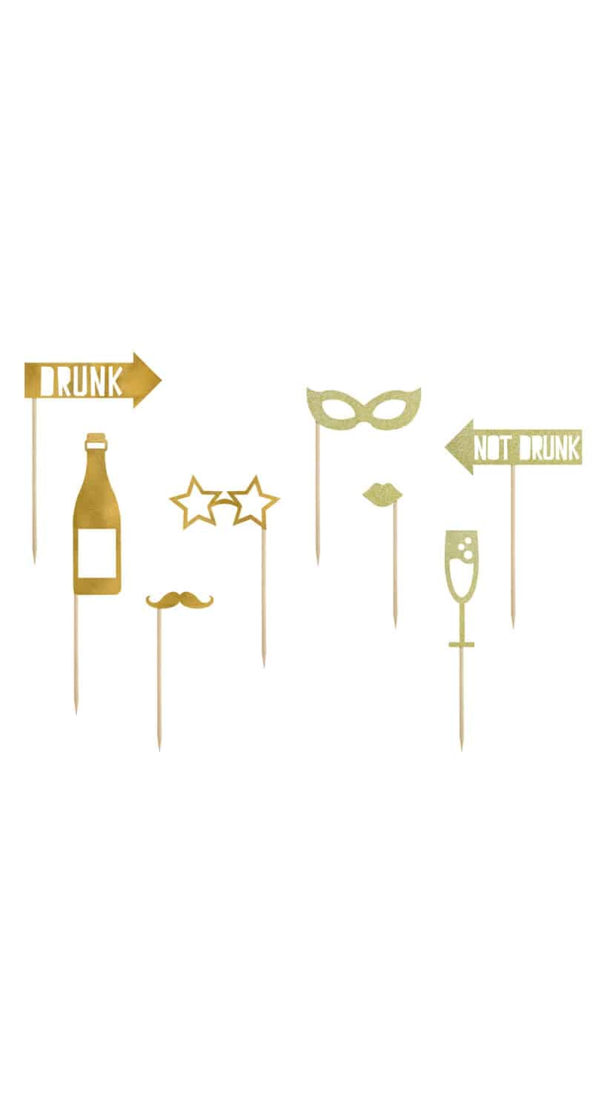 Photo Props Let's Celebrate, Mix, Gold (1 pkt / 8 pc.)