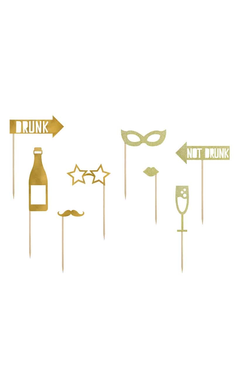 Photo Props Let's Celebrate, Mix, Gold (1 pkt / 8 pc.)
