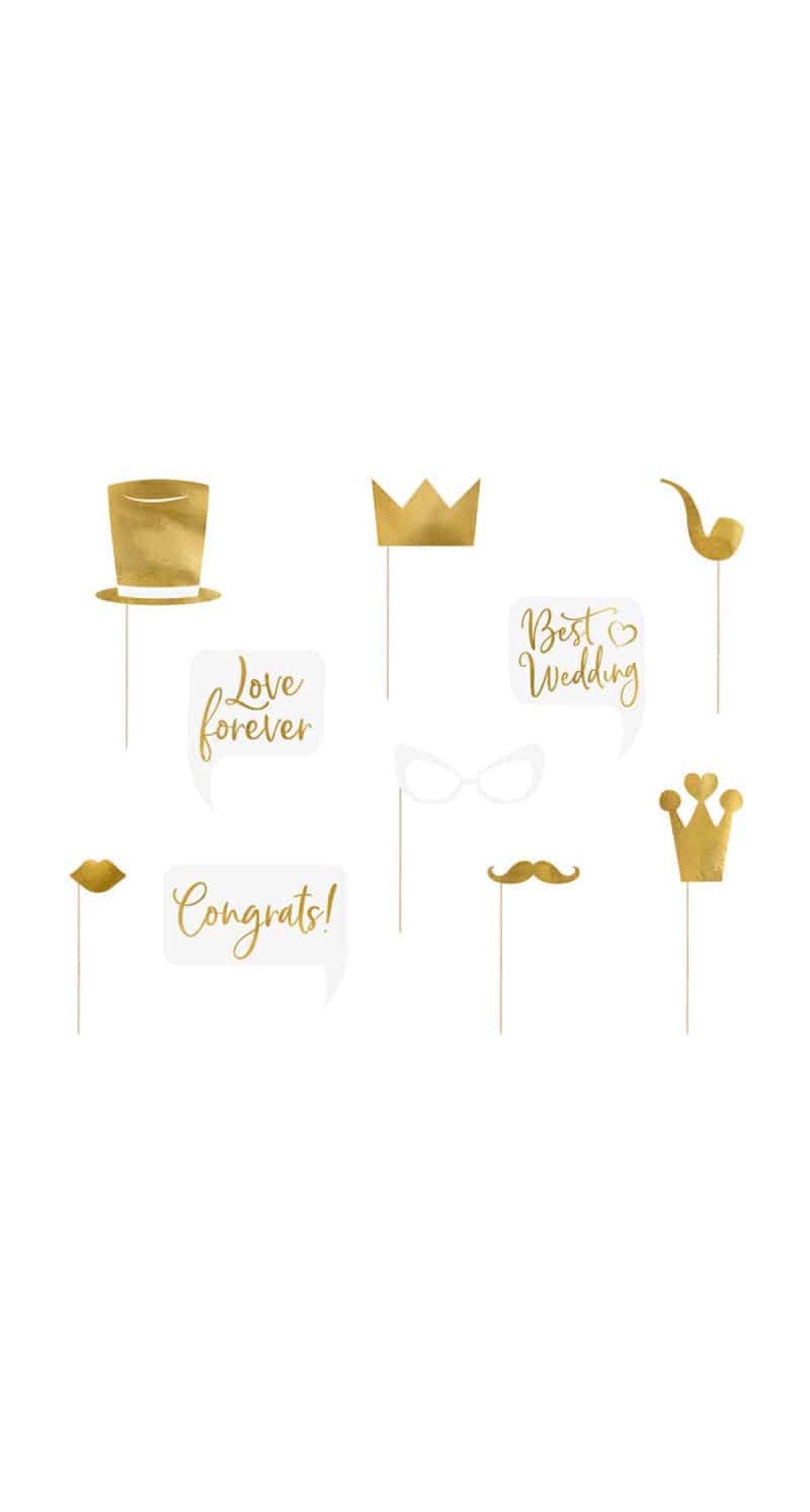 Wedding Photo Props, Mix (1 pkt / 10 pc.)