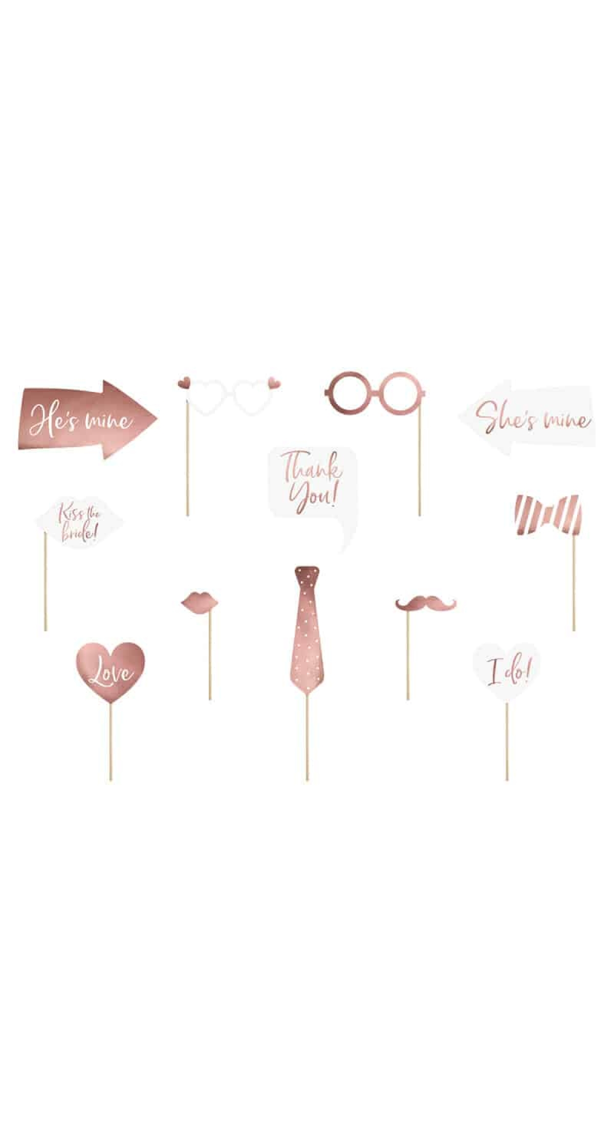 Wedding Photo Props, Mix (1 pkt / 12 pc.)