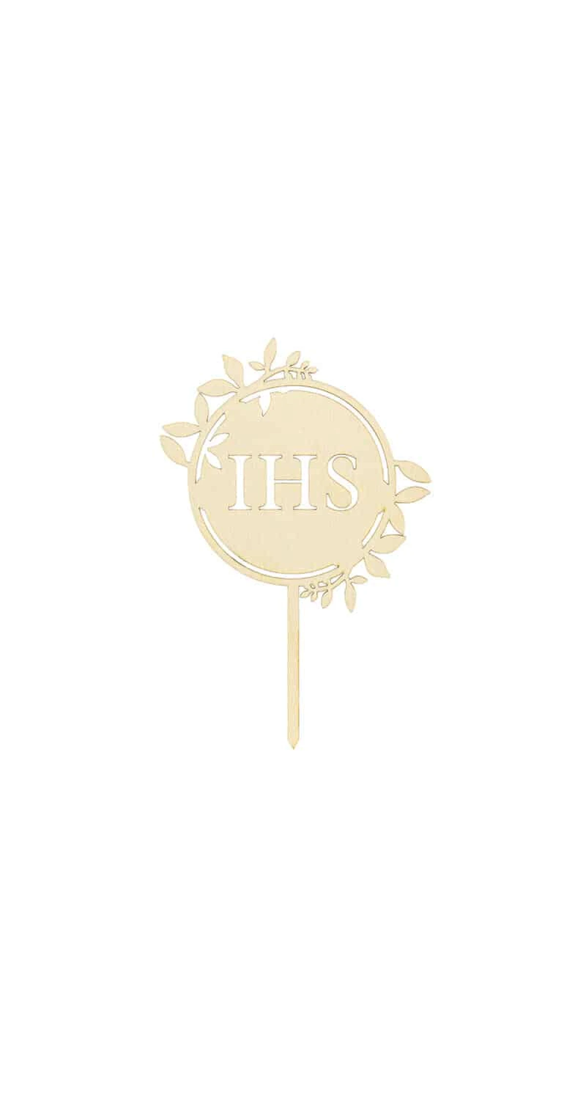 Wooden Cake Topper Ihs, 23cm