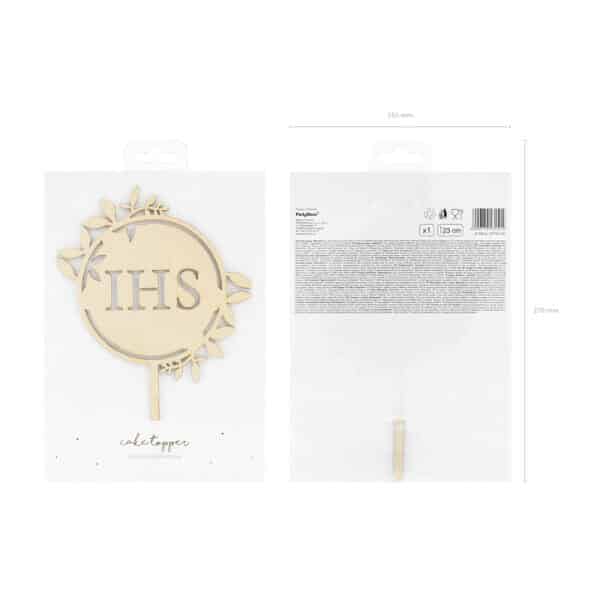 Wooden Cake Topper Ihs, 23cm