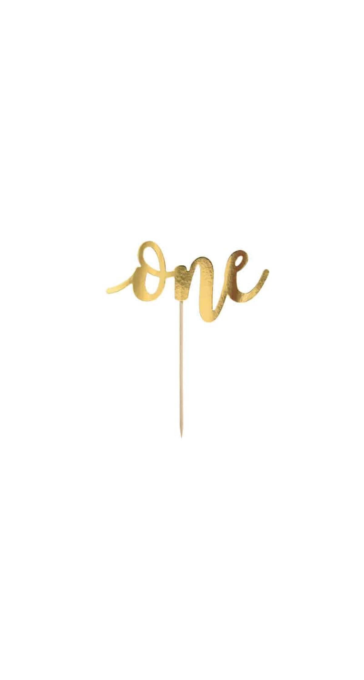 Cake Topper One, Gold, 19cm