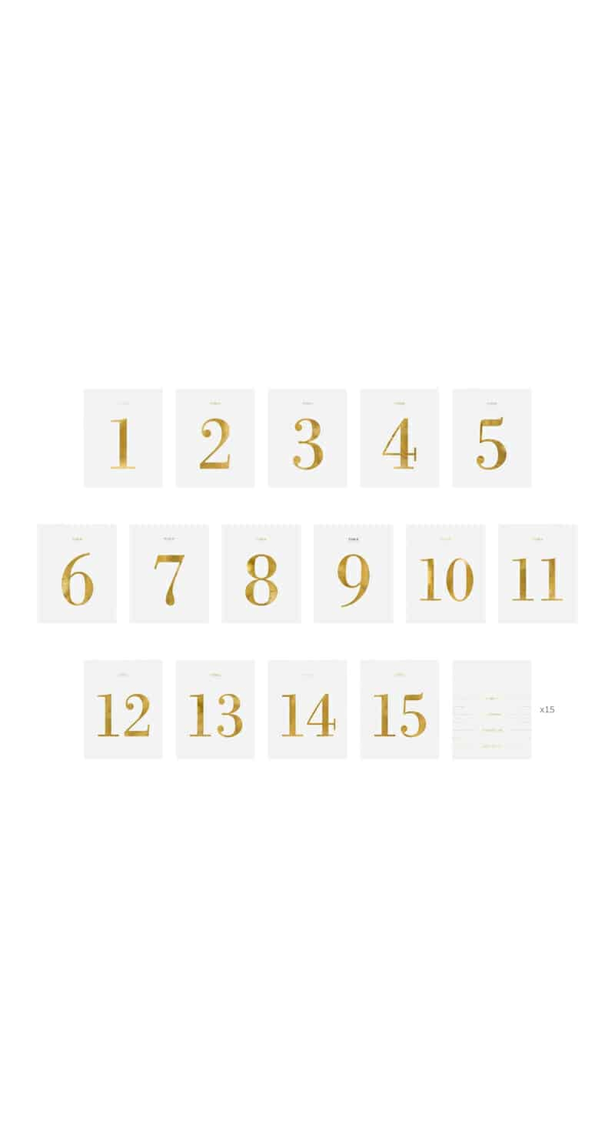 Table Numbers - Set Of Labels, 9.5x12cm (1 pkt / 30 pc.)