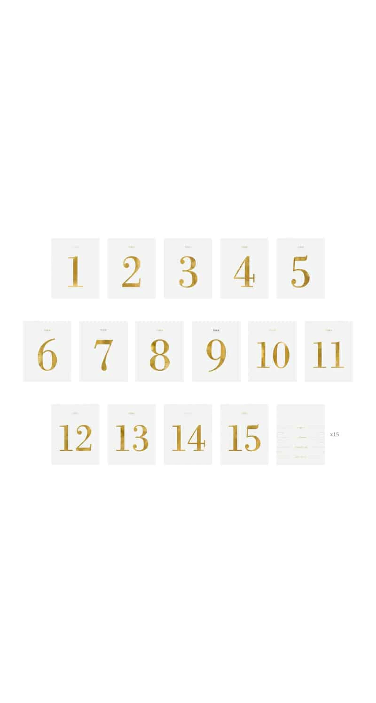 Table Numbers - Set Of Labels, 9.5x12cm (1 pkt / 30 pc.)