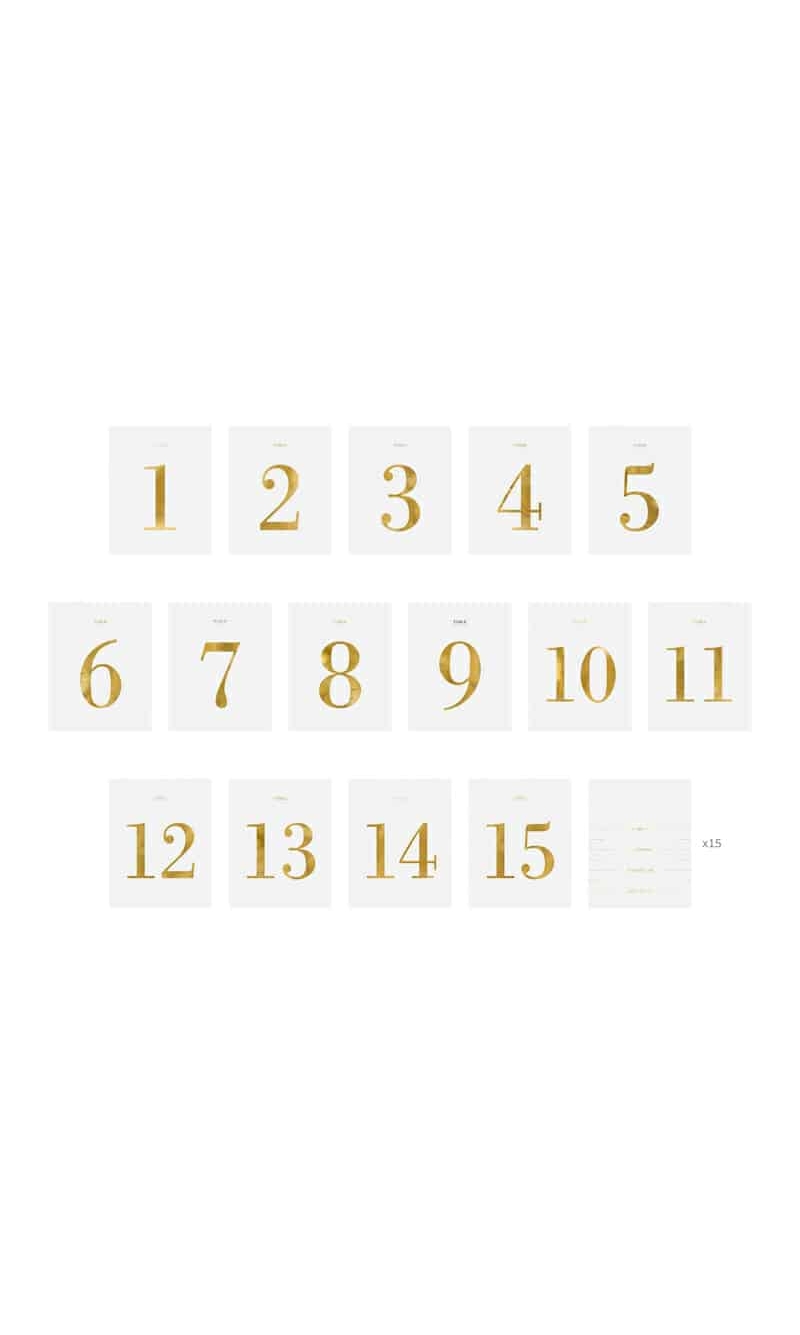 Table Numbers - Set Of Labels, 9.5x12cm (1 pkt / 30 pc.)