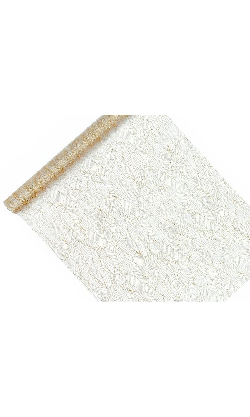 Table Runner - Printed Organza, White, 0.48 x 9M
