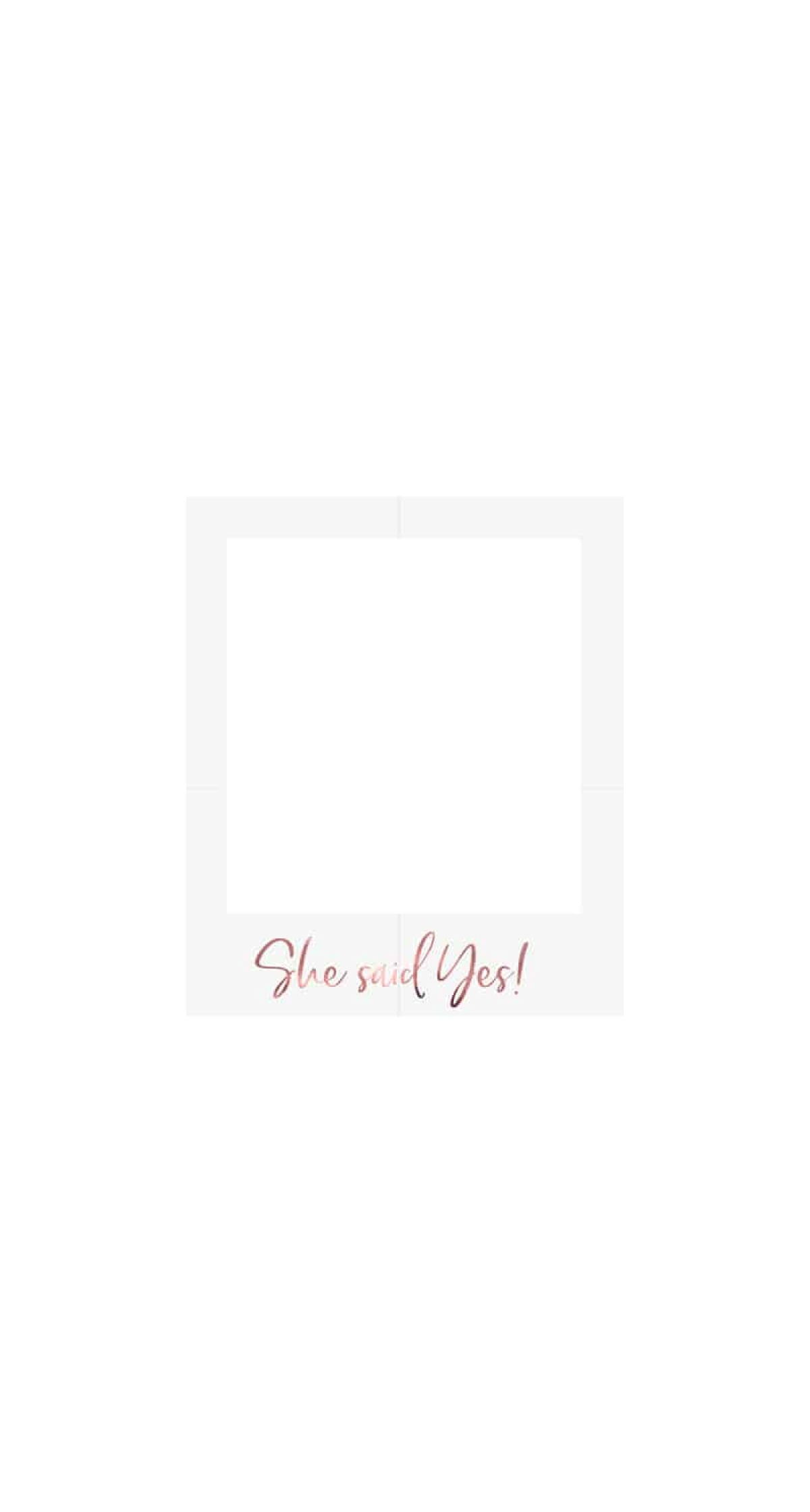 Slefie Photo Frame She Said Yes, Rose Gold, 50 x 59.5cm