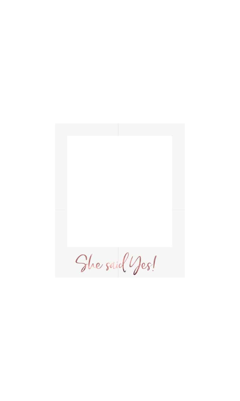 Slefie Photo Frame She Said Yes, Rose Gold, 50 x 59.5cm