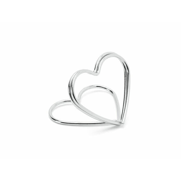 Place Card Holders Hearts, Silver, 2.5 cm (1 pkt / 10 pc.)