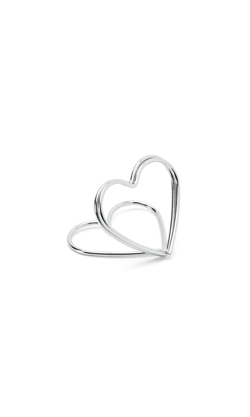 Place Card Holders Hearts, Silver, 2.5 cm (1 pkt / 10 pc.)