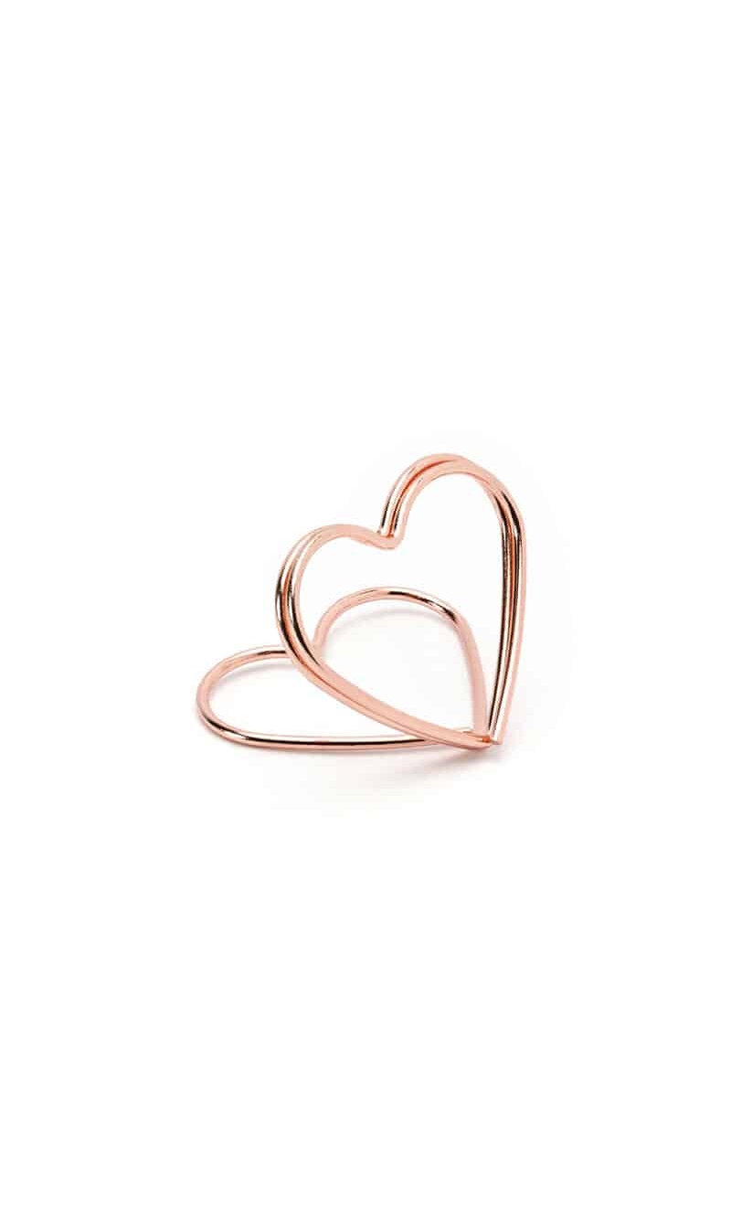 Place Card Holders Hearts, Rose Gold, 2.5 cm (1 pkt / 10 pc.)