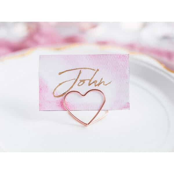 Place Card Holders Hearts, Rose Gold, 2.5 cm (1 pkt / 10 pc.)