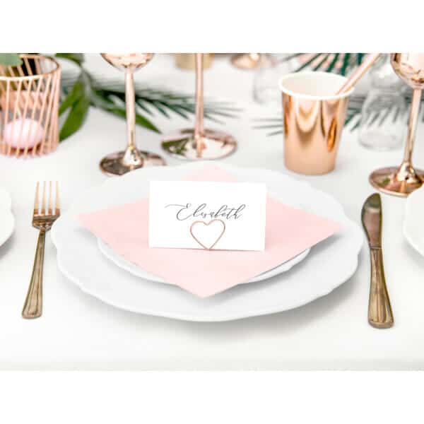 Place Card Holders Hearts, Rose Gold, 2.5 cm (1 pkt / 10 pc.)