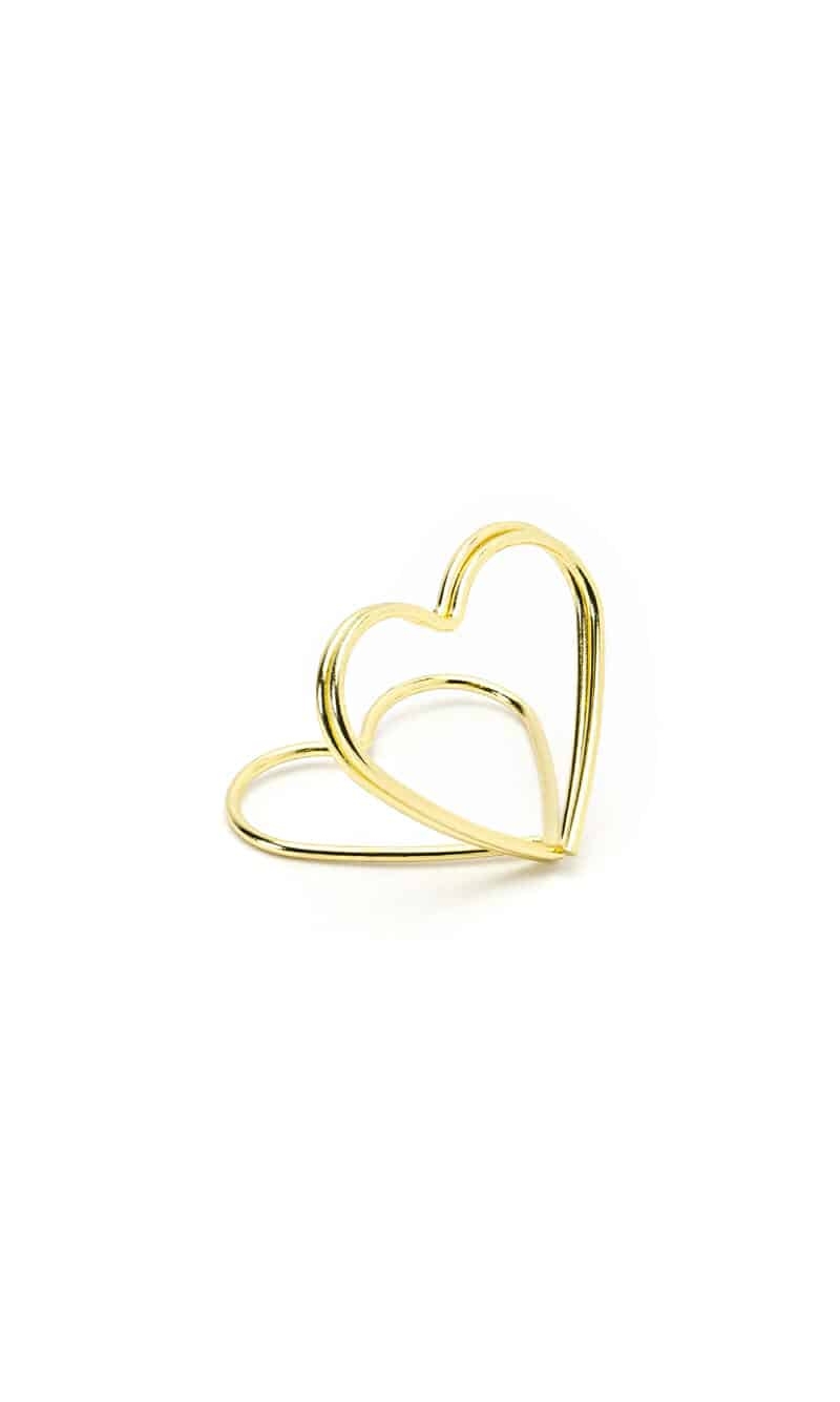 Place Card Holders Hearts, Gold, 2.5 cm (1 pkt / 10 pc.)