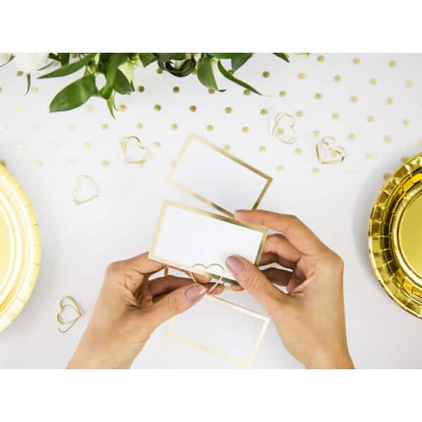 Place Card Holders Hearts, Gold, 2.5 cm (1 pkt / 10 pc.)