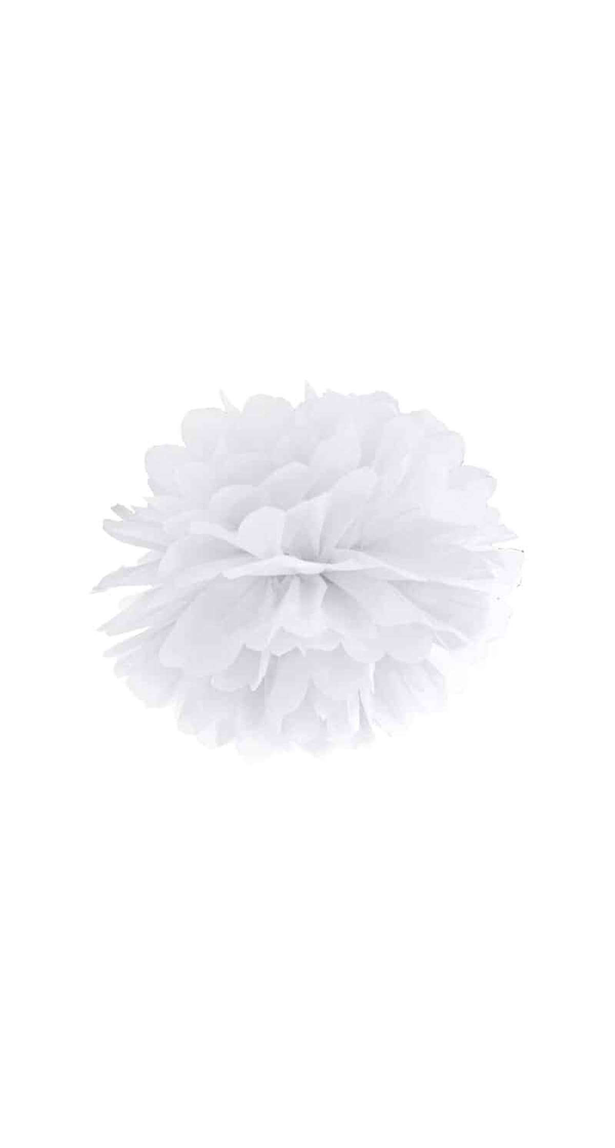 Tissue Paper Pompom, White, 35cm