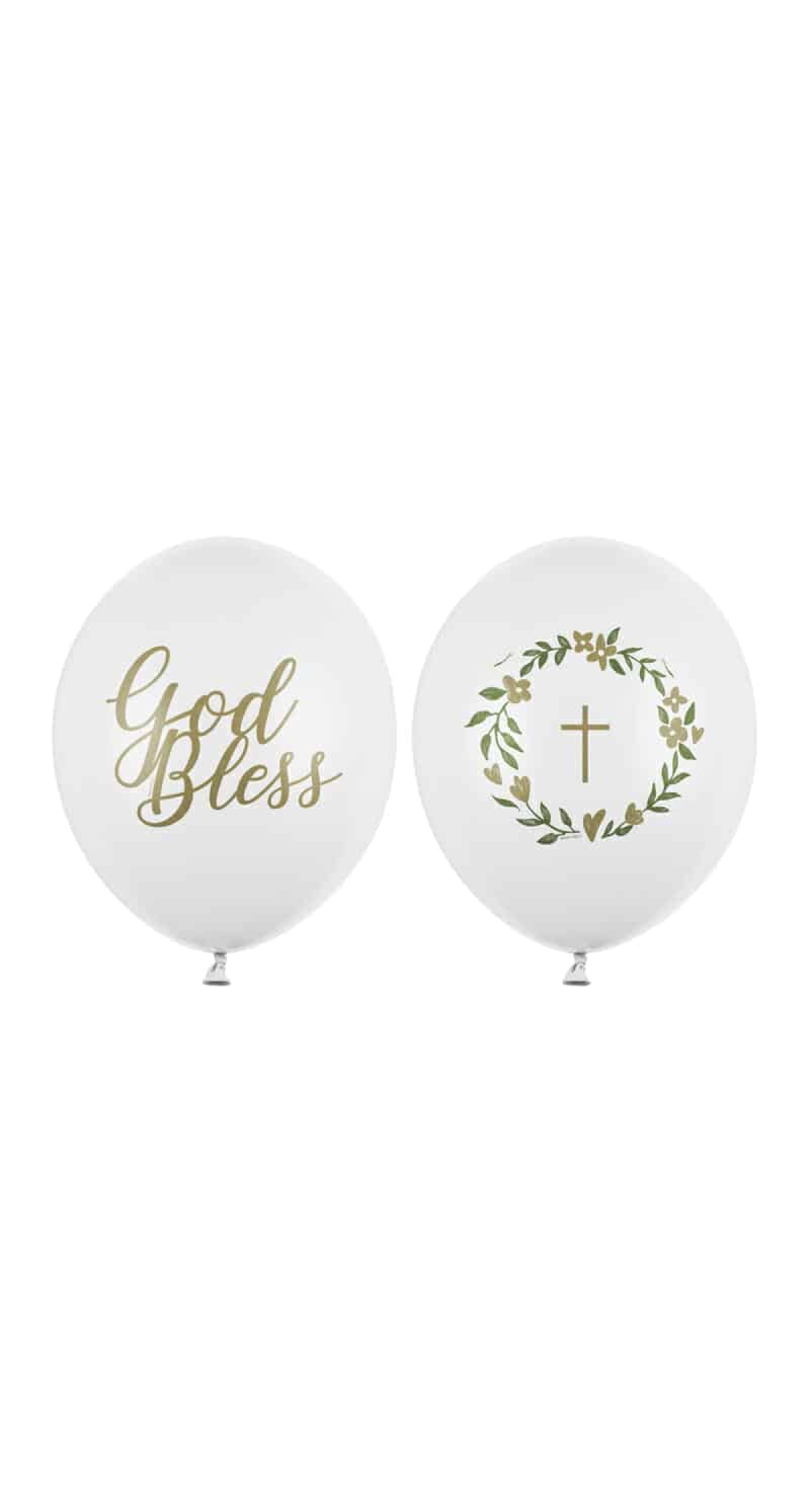 God Bless Latex Balloon 30cm Pastel Pure White (Assorted Design) - 1pc