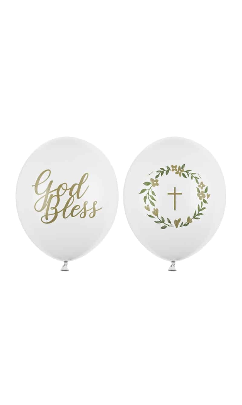 God Bless Latex Balloon 30cm Pastel Pure White (Assorted Design) - 1pc