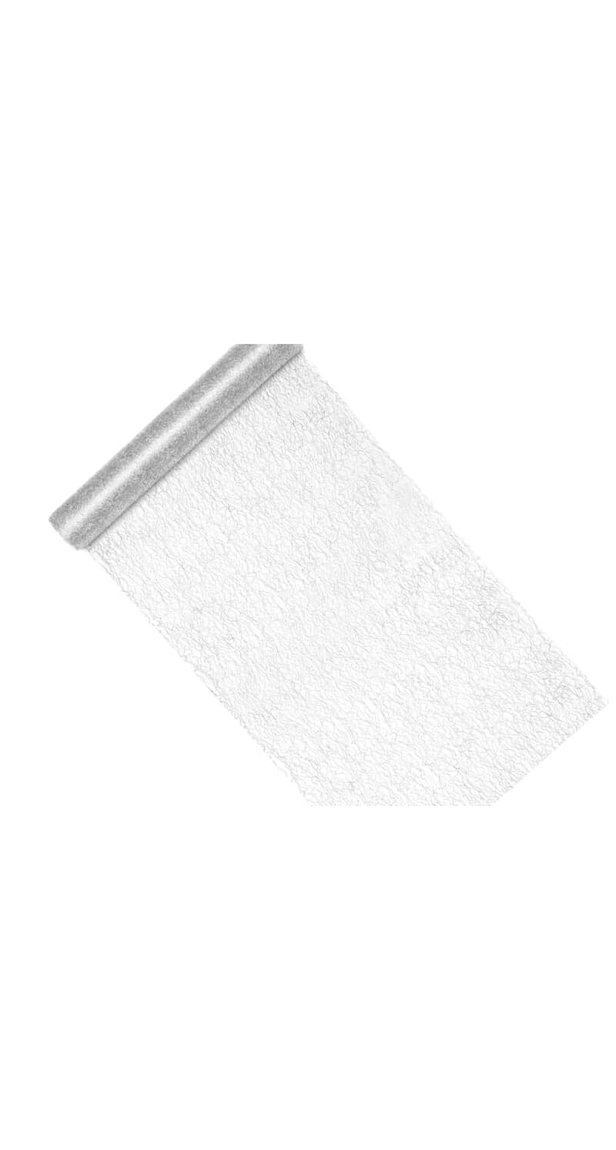 Decorative Mesh Table Runner - Fiber, Silver, 0.36x9M