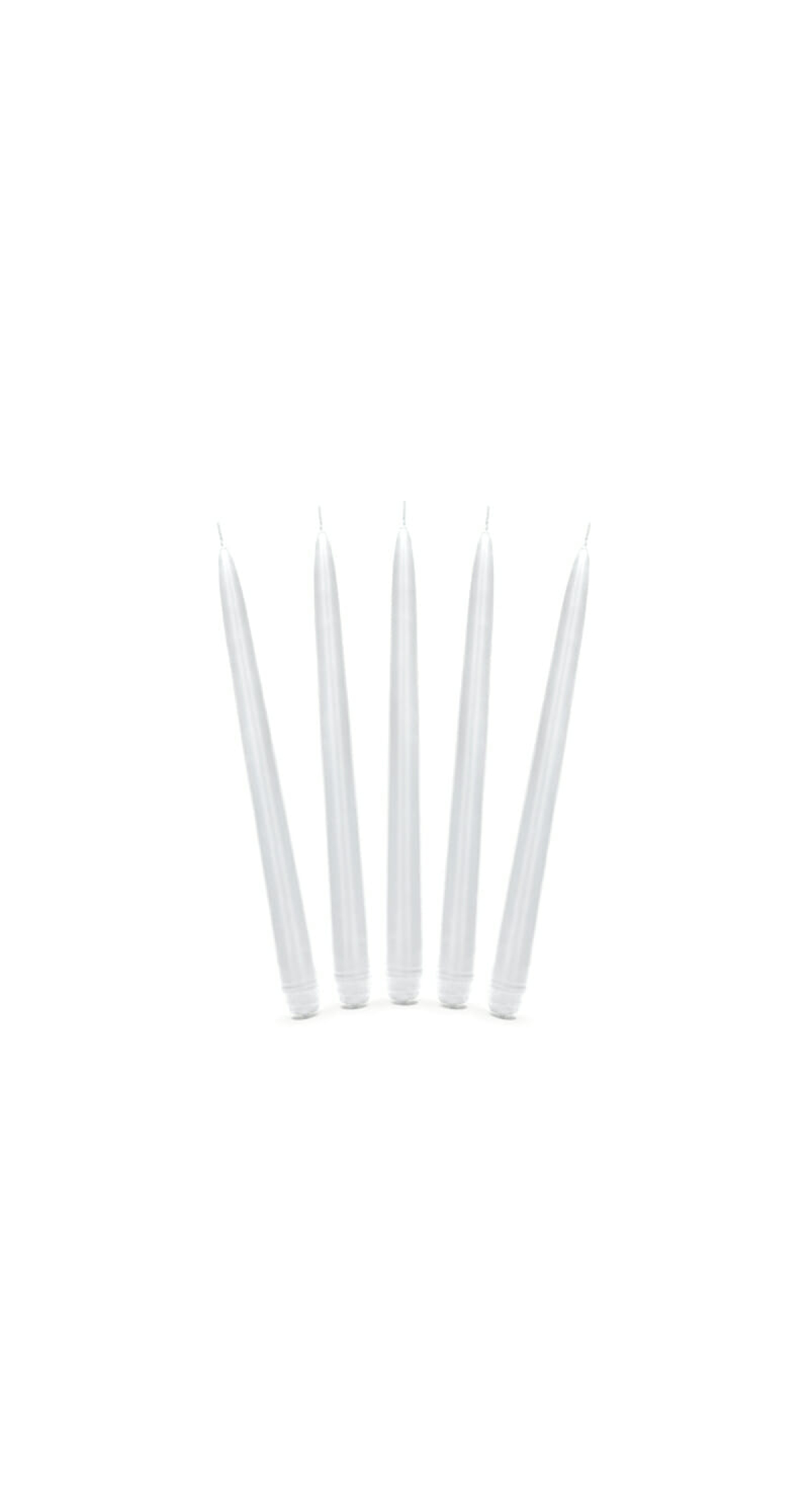 Taper Candle, Matt, White, 24cm (1pc)