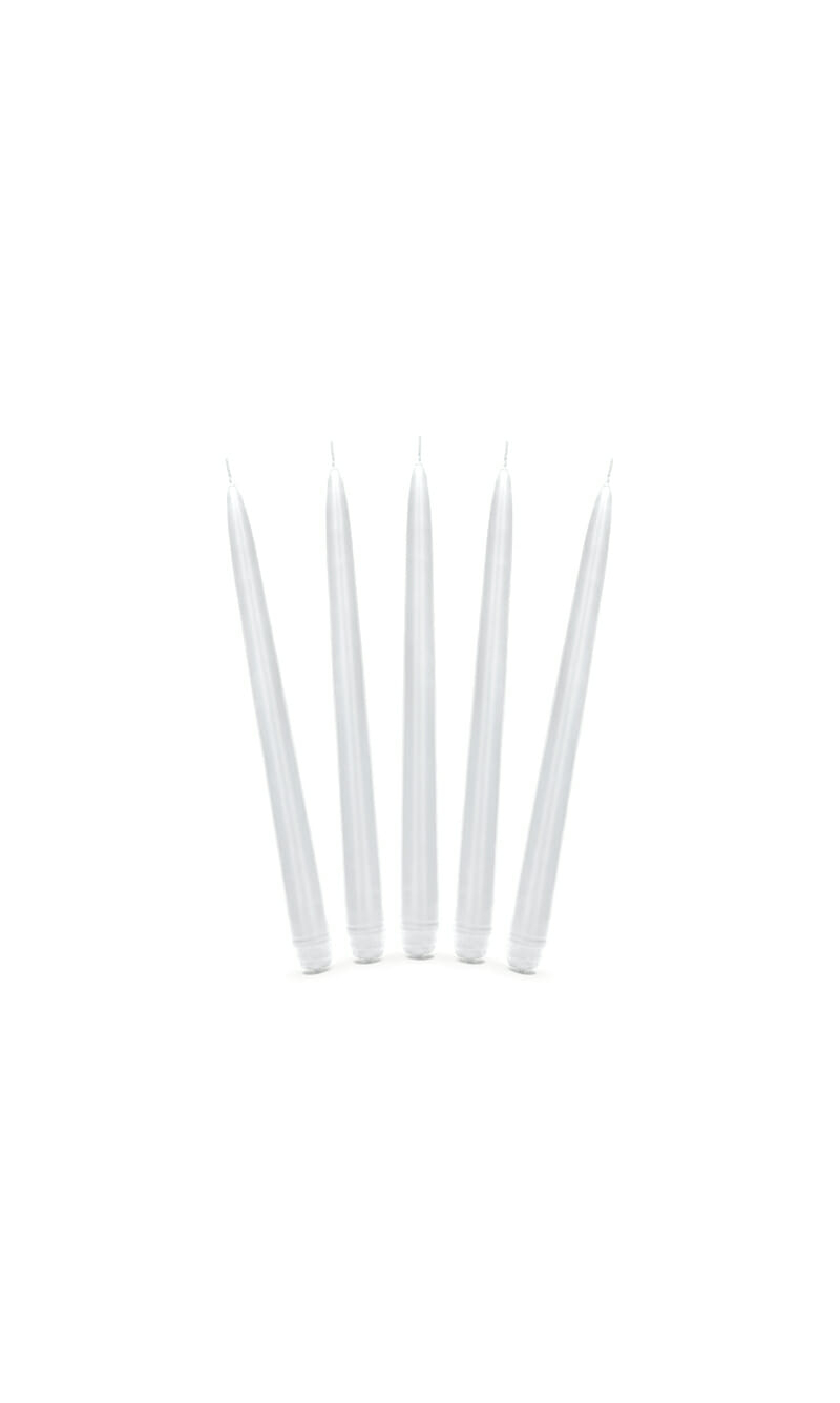 Taper Candle, Matt, White, 24cm (1pc)
