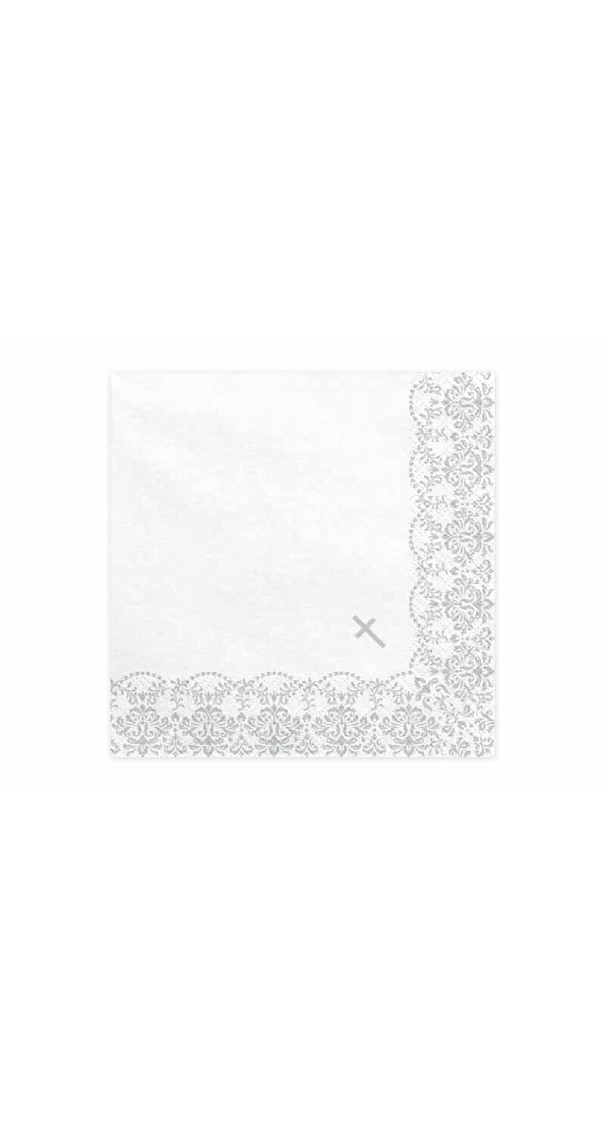 Napkins First Communion / Confirmation 33x33cm, Silver (1 pkt / 20 pc.)