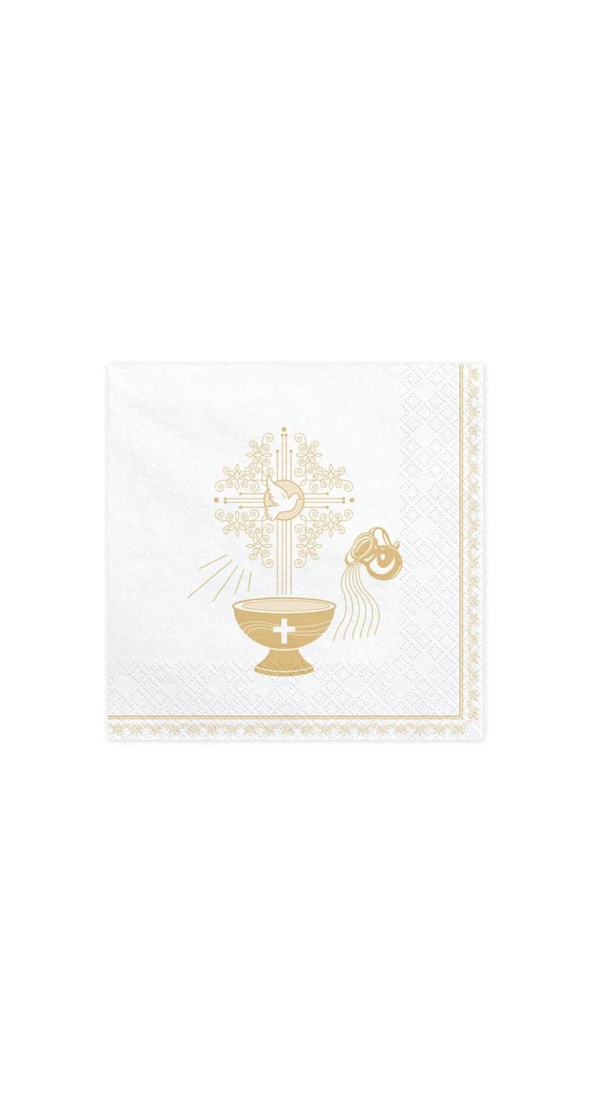 Napkins Holy Baptism, 33x33cm, Gold (1 pkt / 20 pc.)