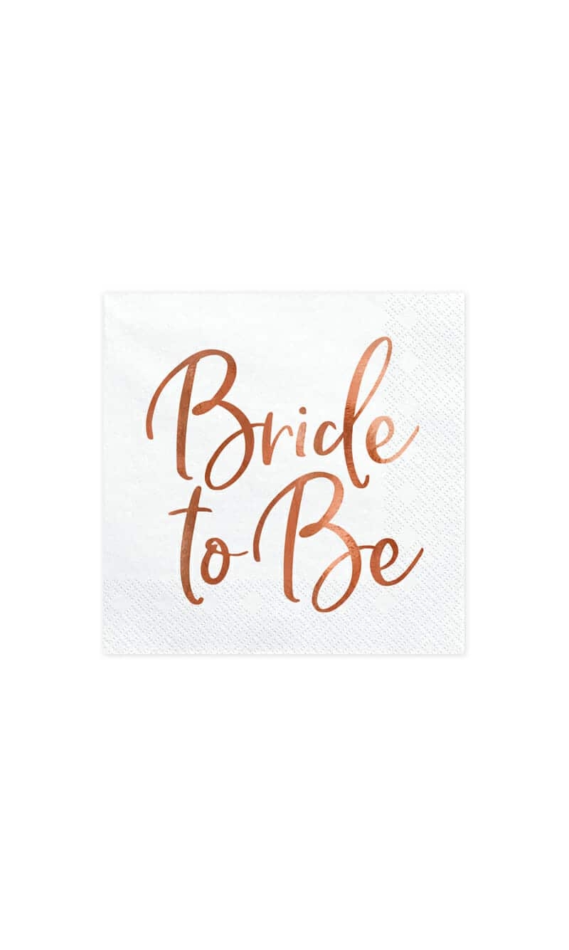 Napkins Bride To Be, Rose Gold,  33x33cm (1 pkt / 20 pc.)