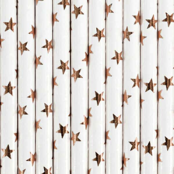 Paper Straws, Light Rose Gold, 19.5cm (1 pkt / 10 pc.)