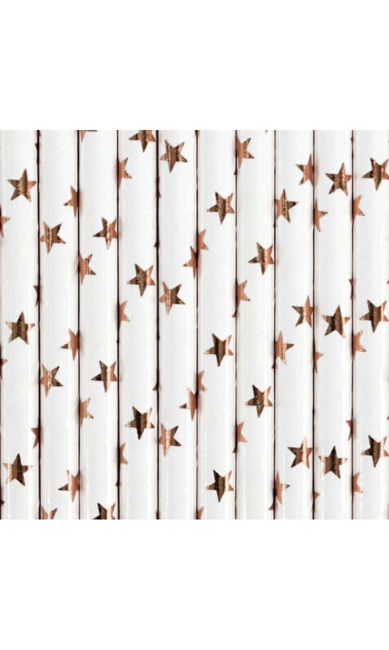 Paper Straws, Light Rose Gold, 19.5cm (1 pkt / 10 pc.)