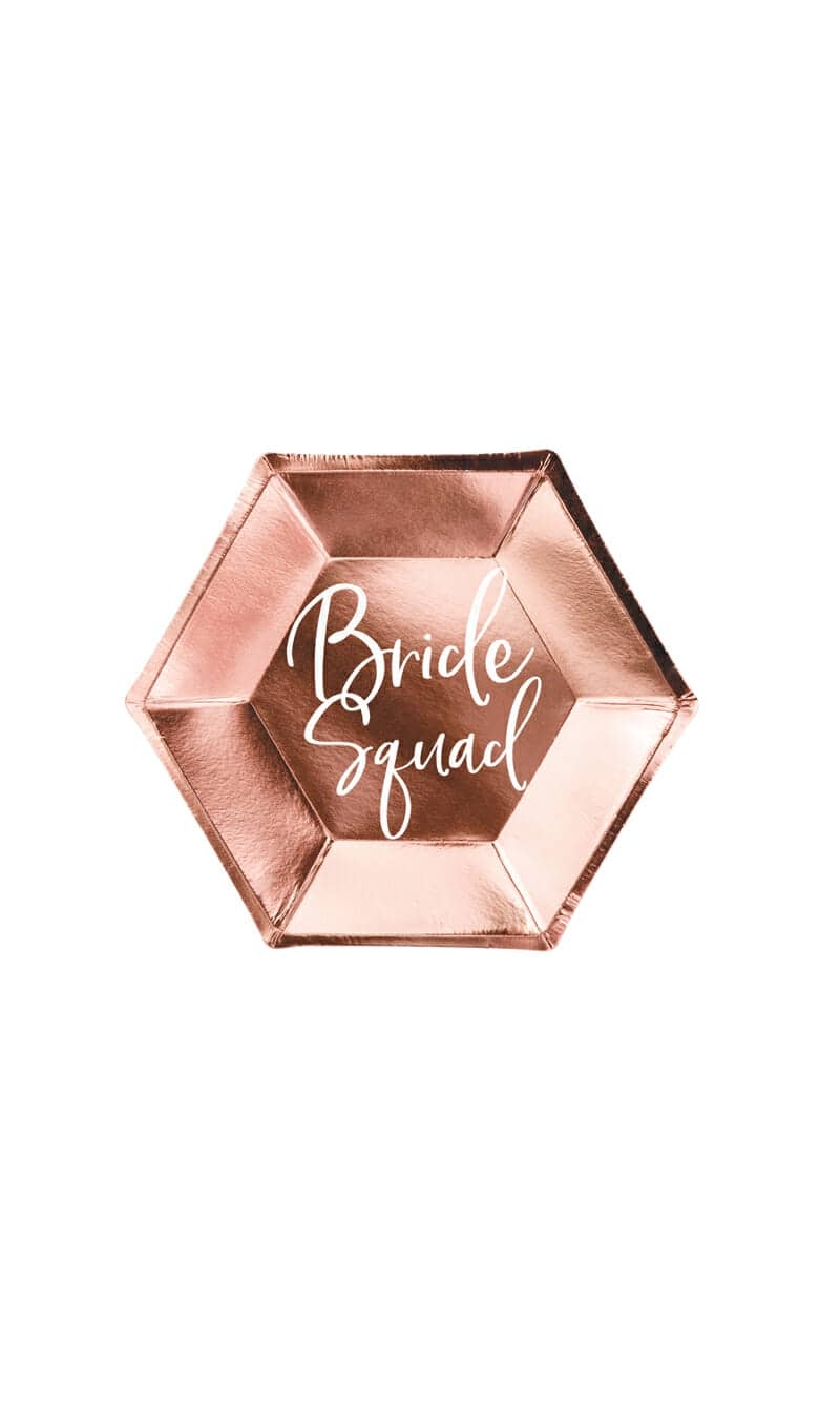Plates Bride Squad, Rose Gold, 23cm (1 pkt / 6 pc.)
