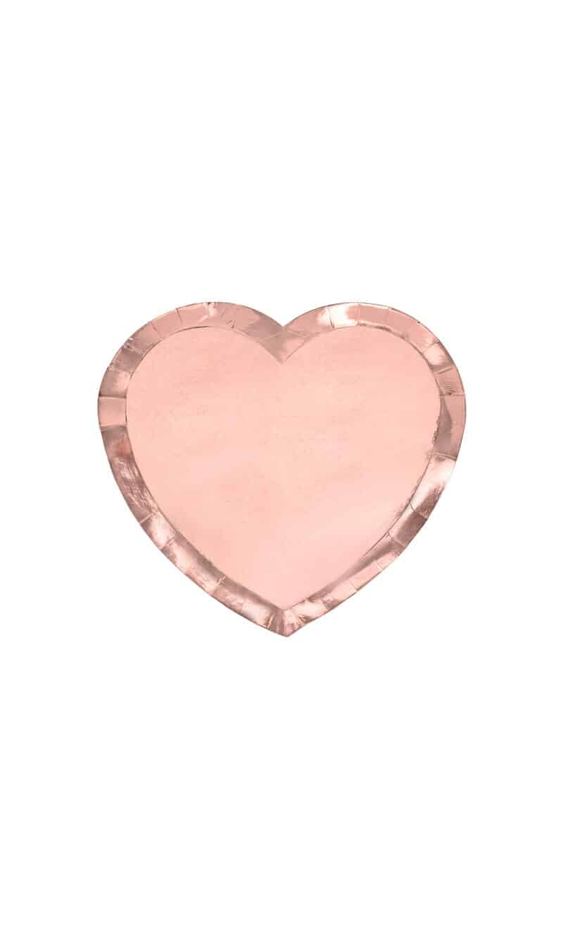 Plates Heart, Rose Gold, 21x19cm (1 pkt / 6 pc.)