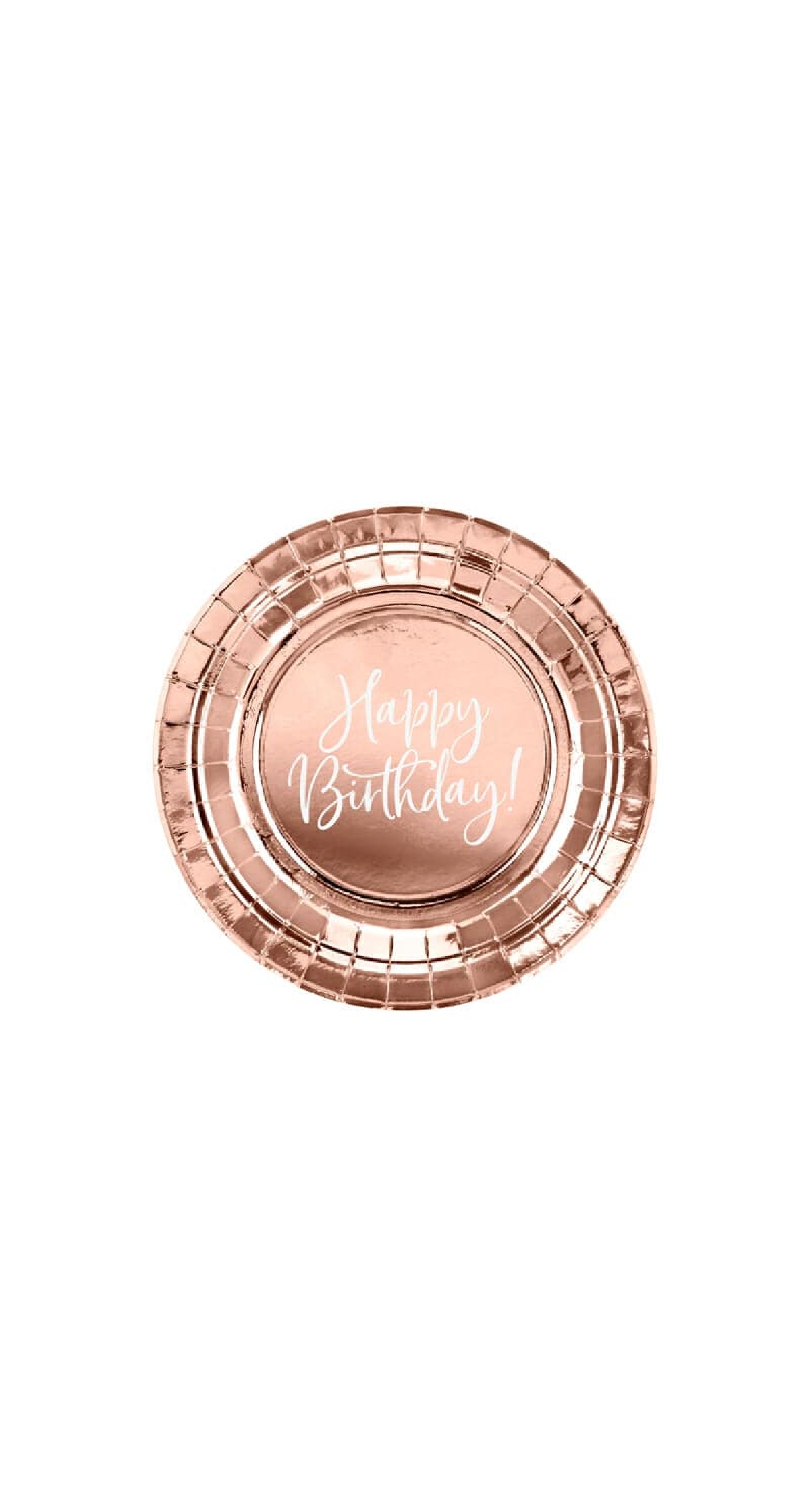 Plates Happy Birthday!, Rose Gold, 18cm (1 pkt / 6 pc.)