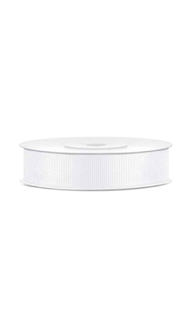 Grosgrain Ribbon, White, 15mm (Sold Per Metre)