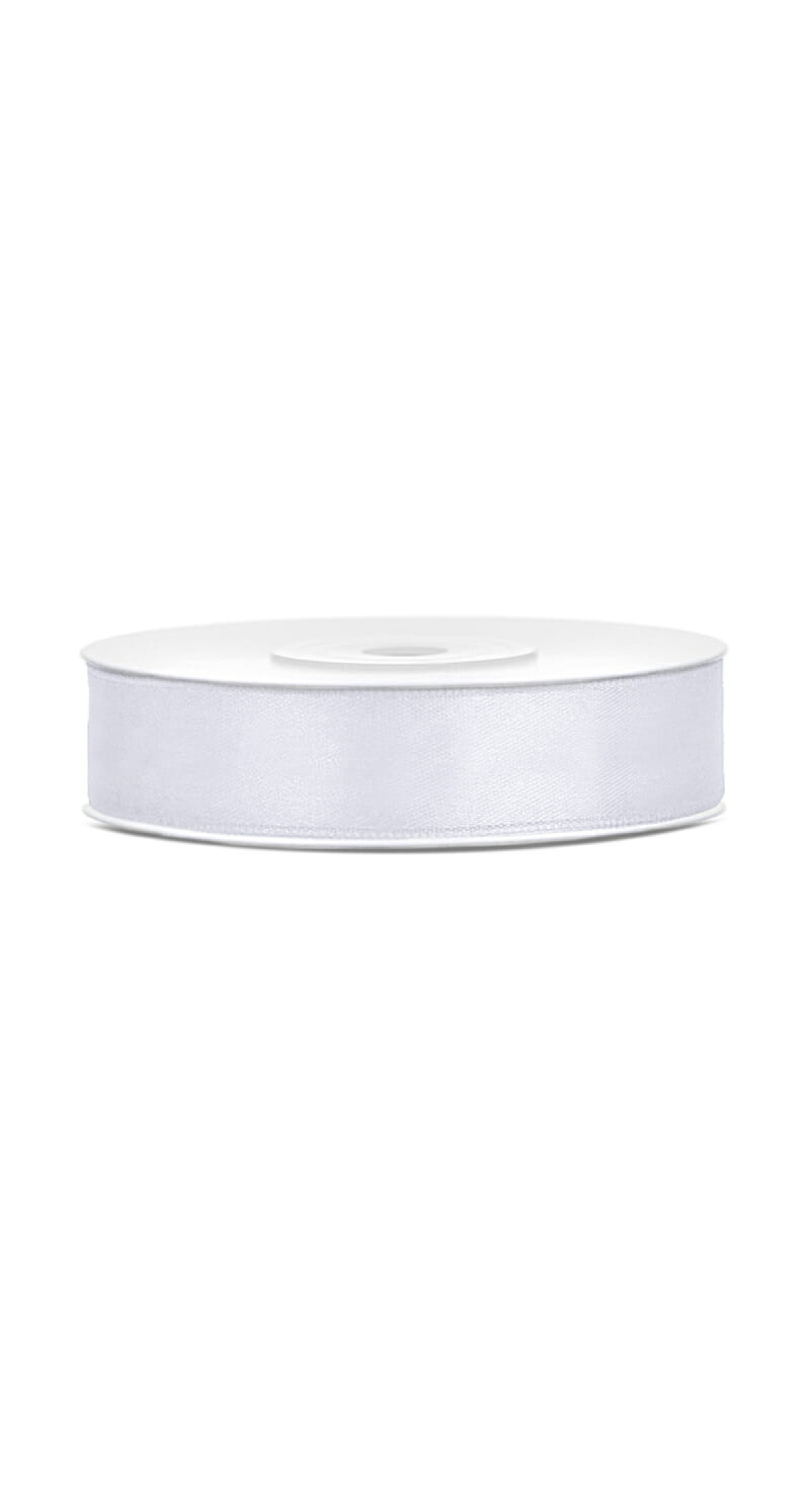 Satin Ribbon, White, 12mm (Sold Per Metre)