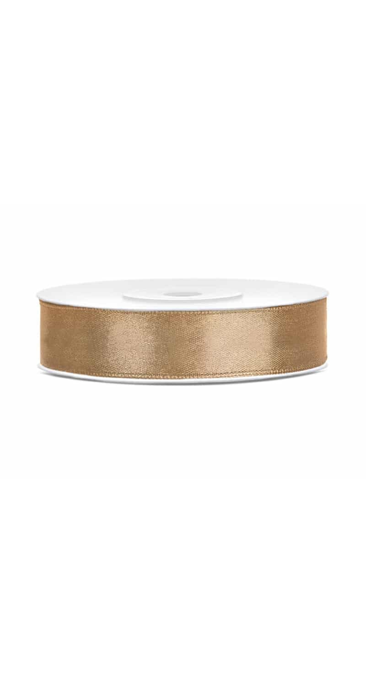 Satin Ribbon, Light Gold, 12mm (Sold Per Metre)