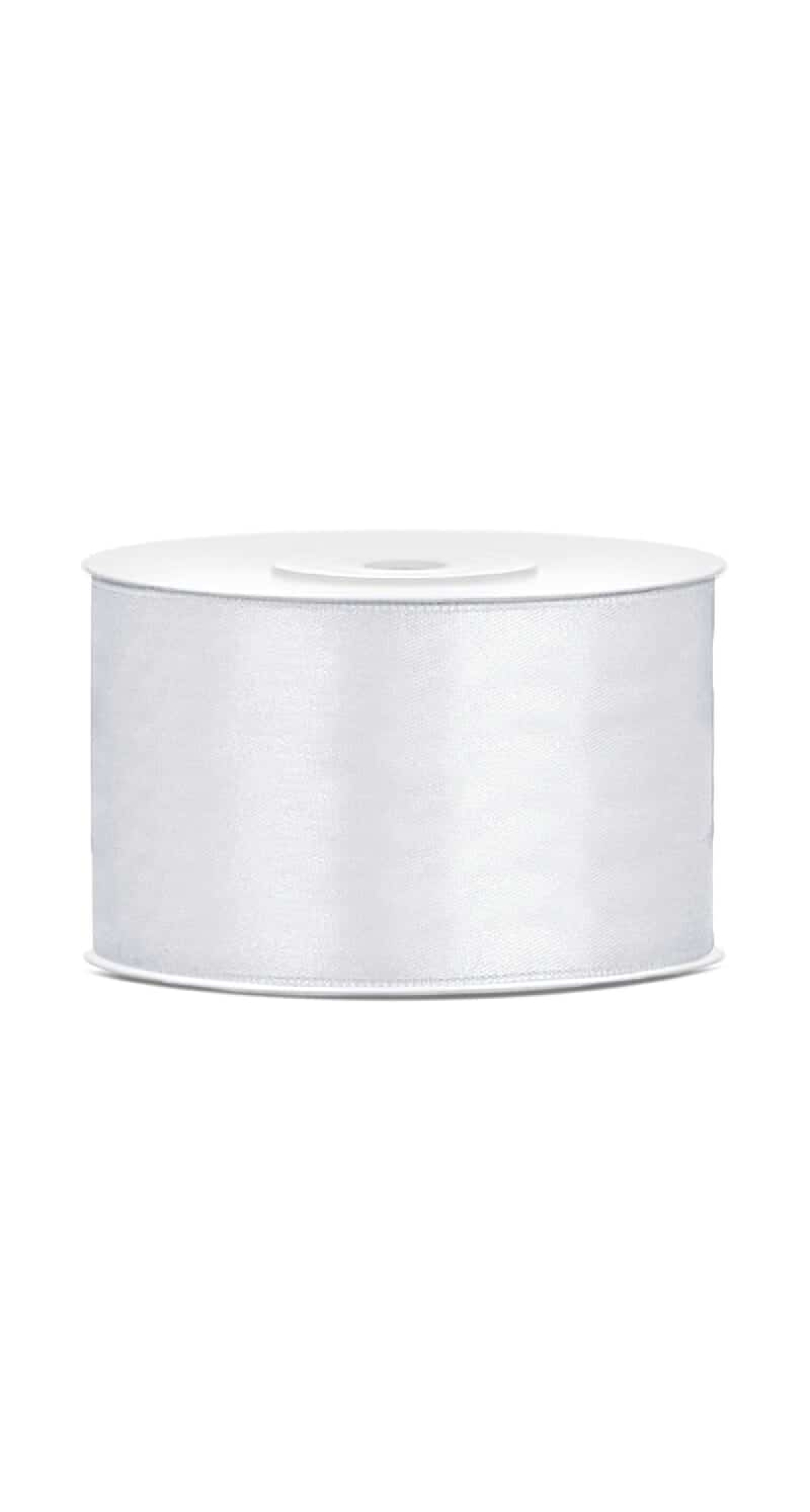 Satin Ribbon, White, 38mm (Sold Per Metre)
