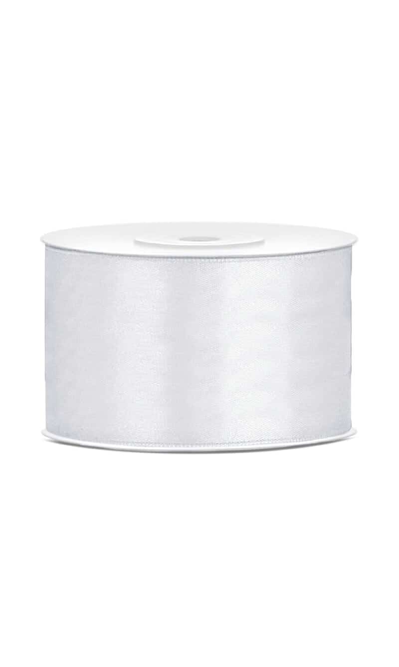 Satin Ribbon, White, 38mm (Sold Per Metre)