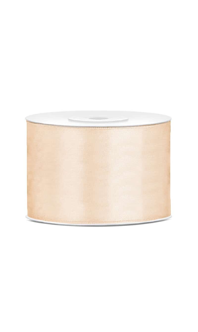 Satin Ribbon, Cream, 50mm (Sold Per Metre)