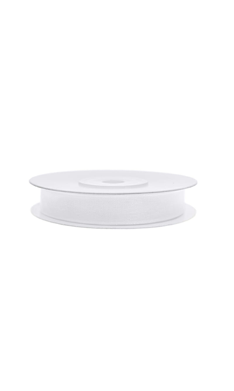 Chiffon Ribbon, White, 6mm/25M