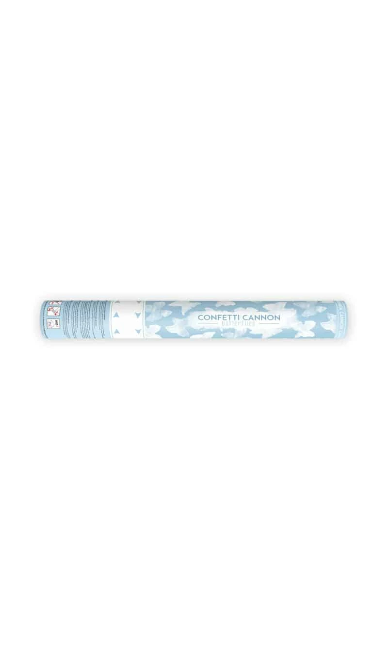 Confetti Cannon With Butterflies, White, 40cm