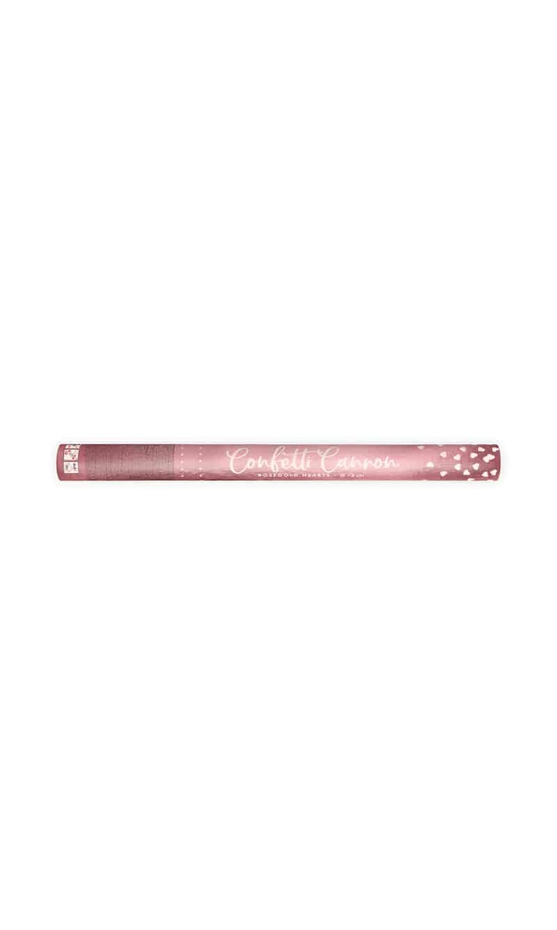 Confetti Cannon With Hearts, Rose Gold, 60cm
